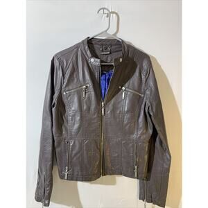 jou jou faux leather jacket Womens Size XL Motorcycle Biker